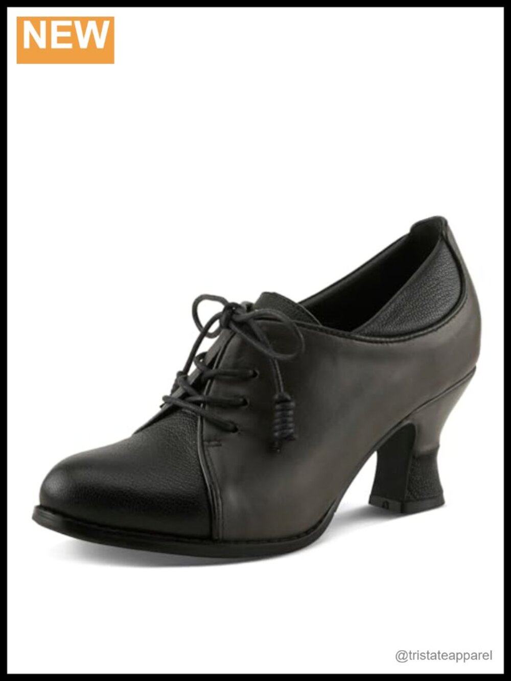 L'Artiste Baroque Leather Pump Sculpted Mid Heel Lace-Up Oxford